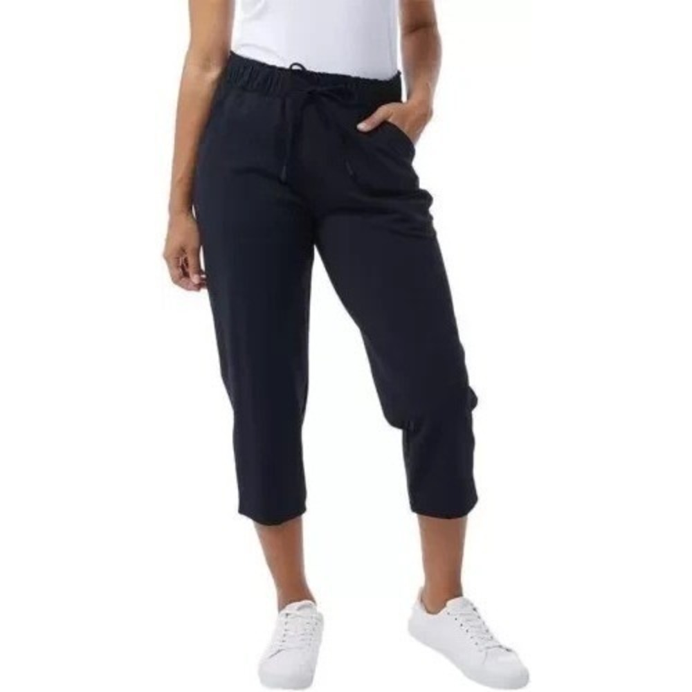 32 Degrees Crop Pants Womens Small Black New Drawstring Active Capri